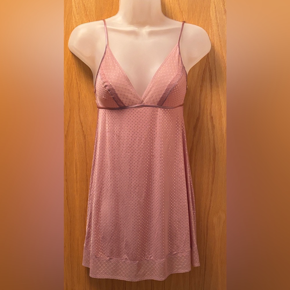 Y2K Victoria's Secret Pink Polka Dot Babydoll Nighty Chemise
